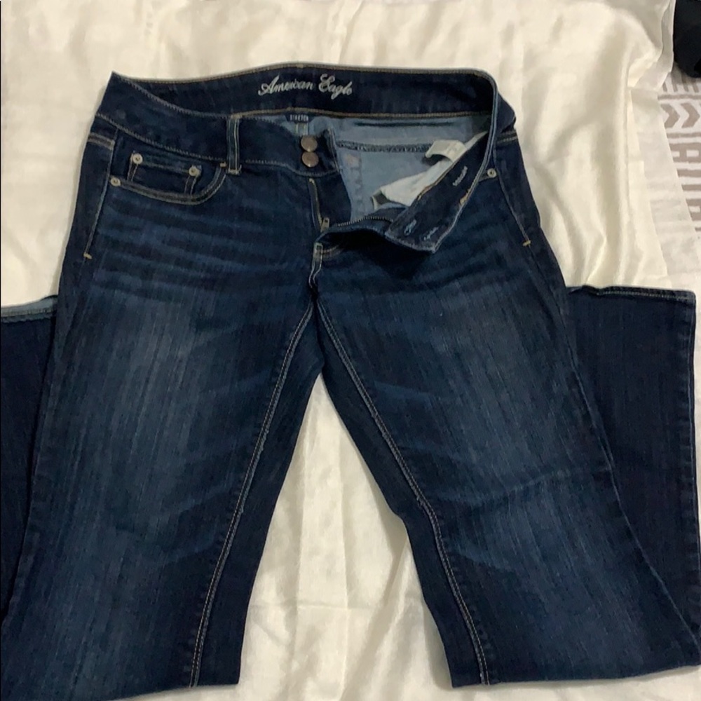 Dark wash bootcut AE jeans